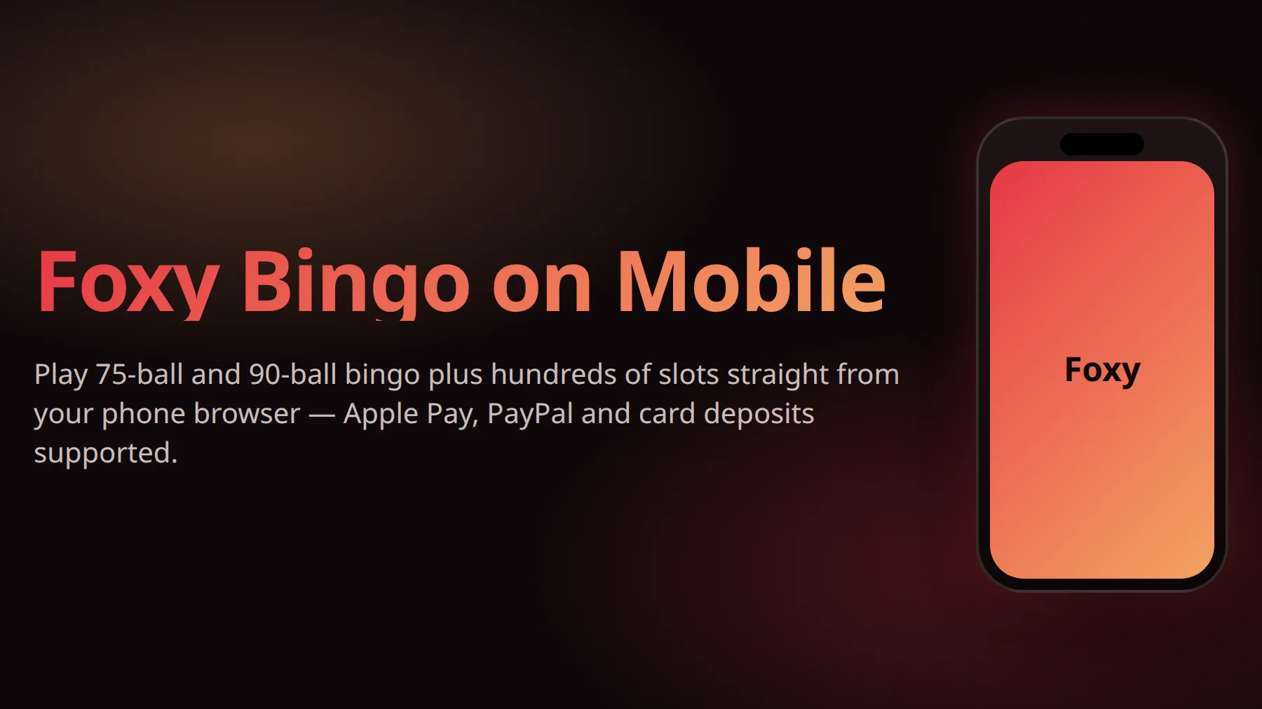 Foxy Bingo app on iOS and Android - 17+ bingo rooms